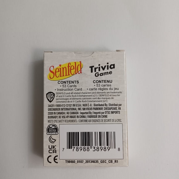 Seinfeld NEW Trivia Game 53 Cards -Spin Master Games -Mini Travel Game - Picture 2 of 8
